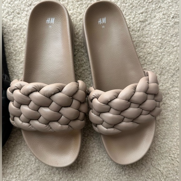 H&M Braided Slides Lot of 2 Pairs Size 38 - Picture 2 of 4